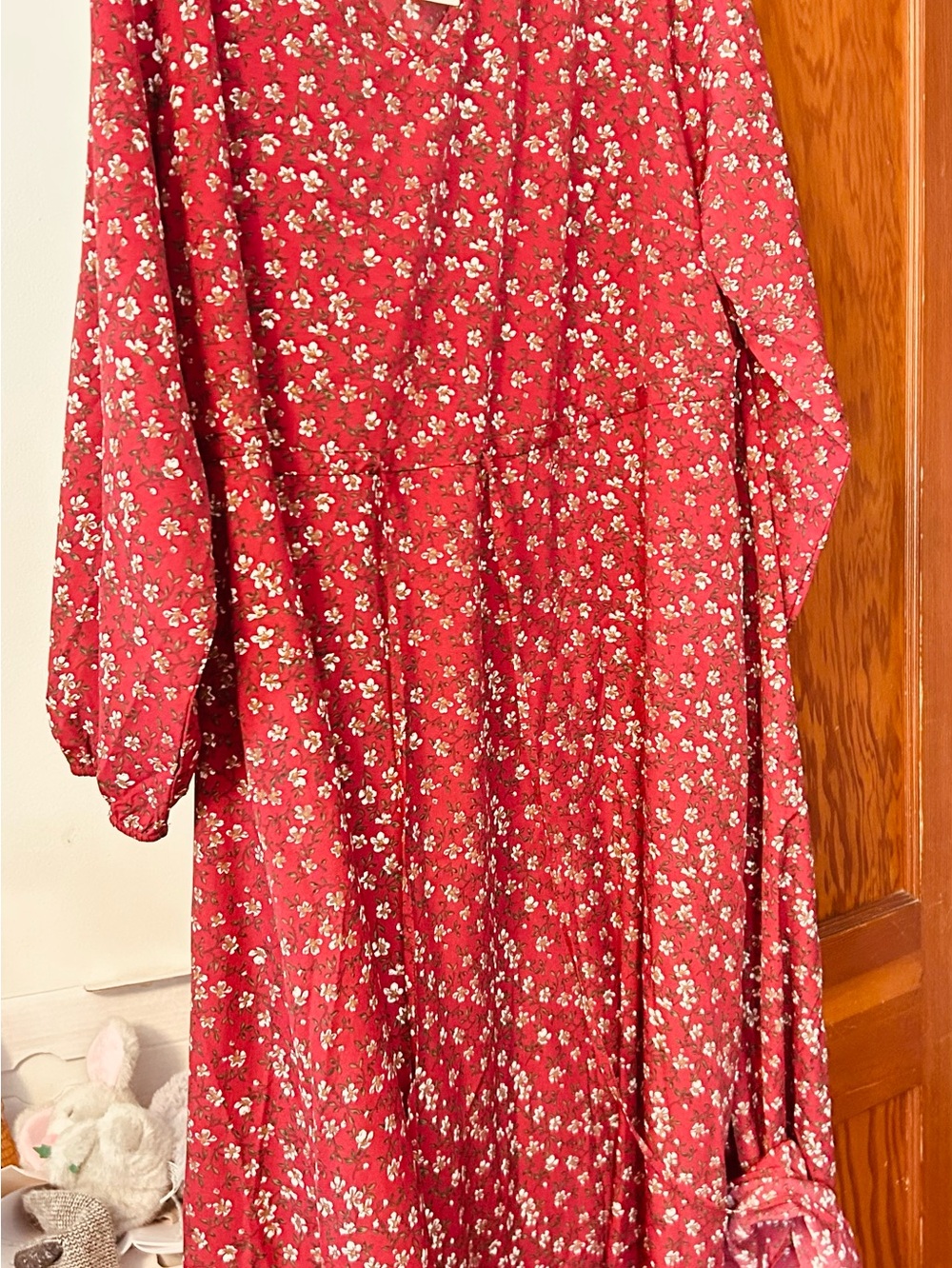 Burgundy Floral Midi Dress NWT - Picture 2 of 5